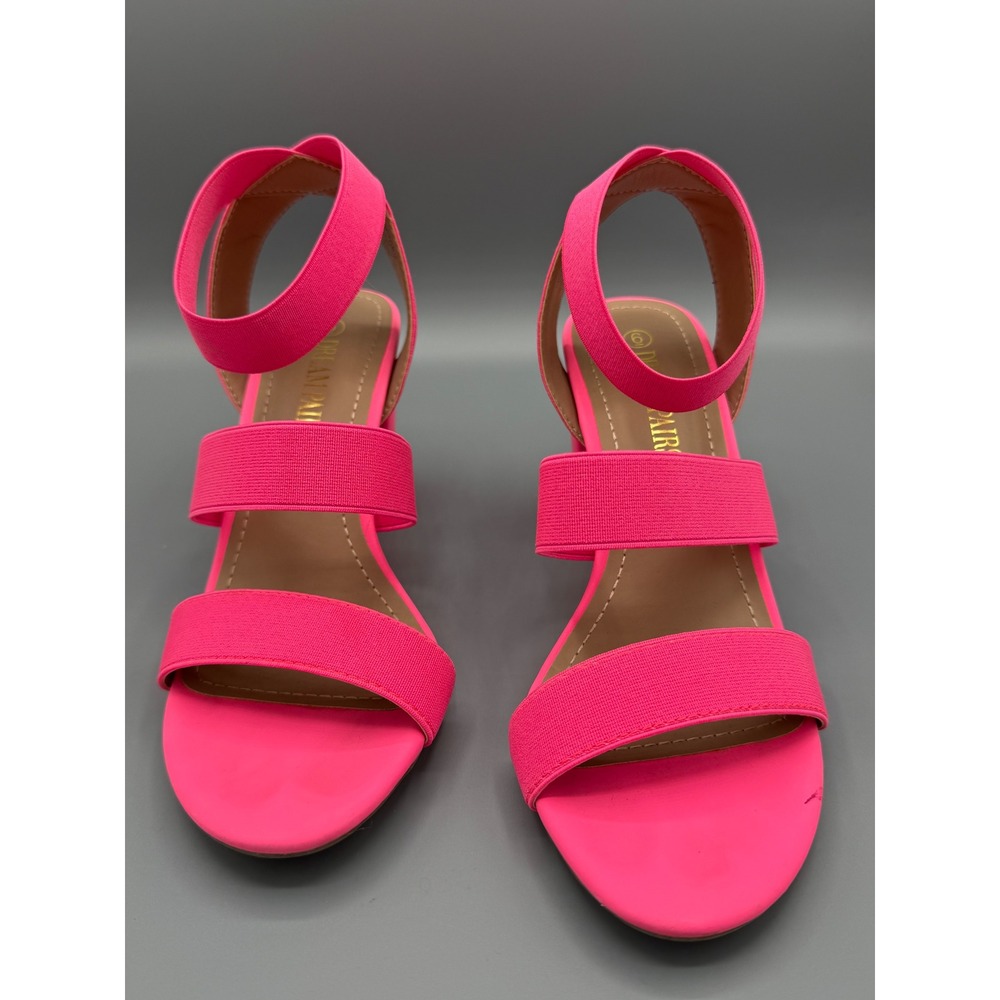 Dream Pairs Victoria Neon Pink Block Heel Strappy Sandals Size 6